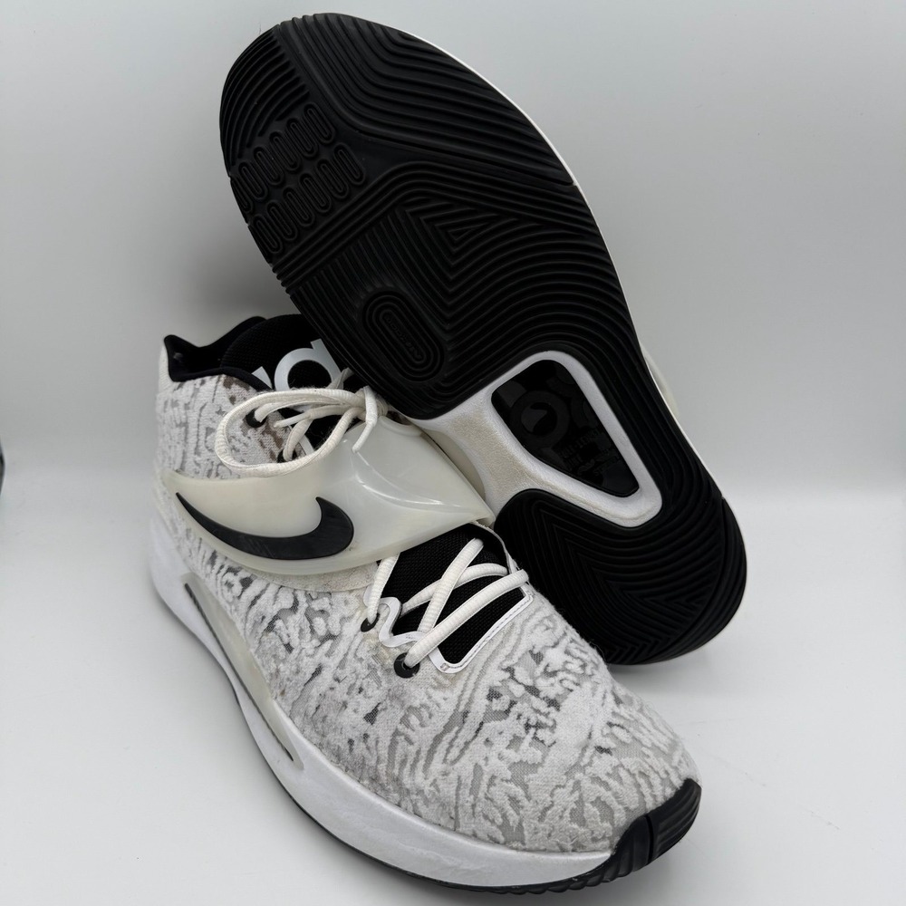 Men's Nike Kevin Durant KD14 TB White Black Athletic Basketball Shoes Size 16